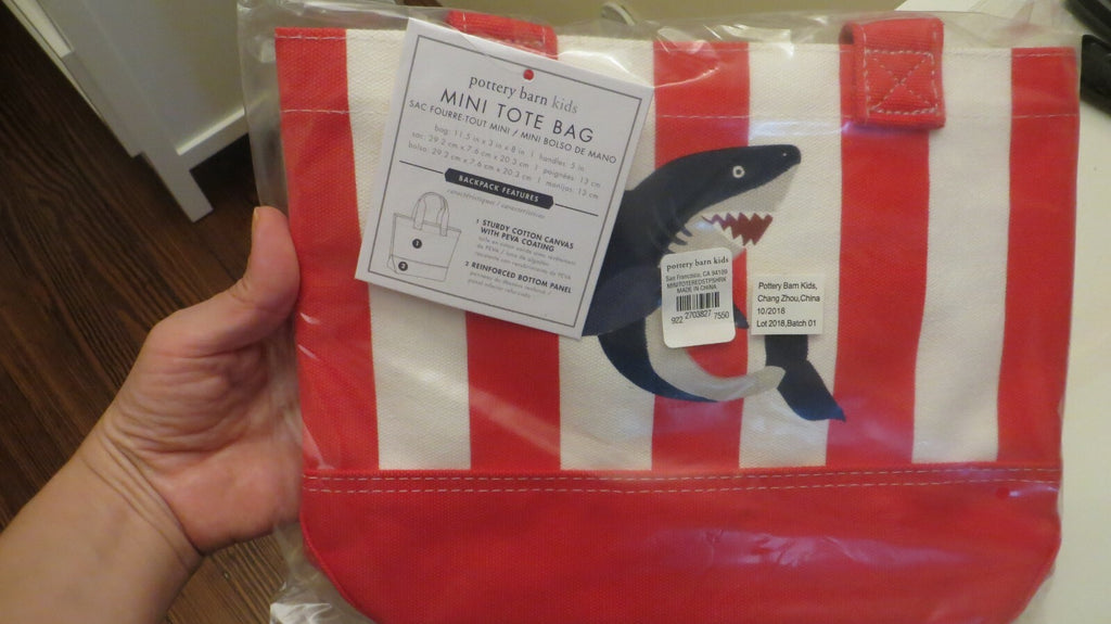 Pottery Barn PRE K toddler school mini Disney BAG Shark beach Boy Holiday Gift .