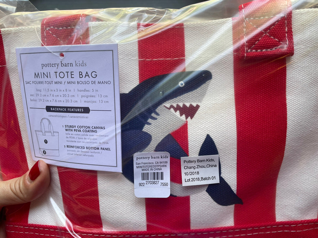 Pottery Barn PRE K toddler school mini Disney BAG Shark beach Boy Holiday Gift .