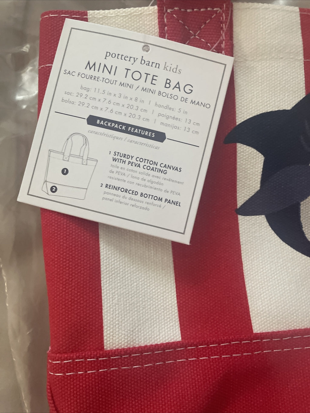 Pottery Barn PRE K toddler school mini Disney BAG Shark beach Boy Holiday Gift .