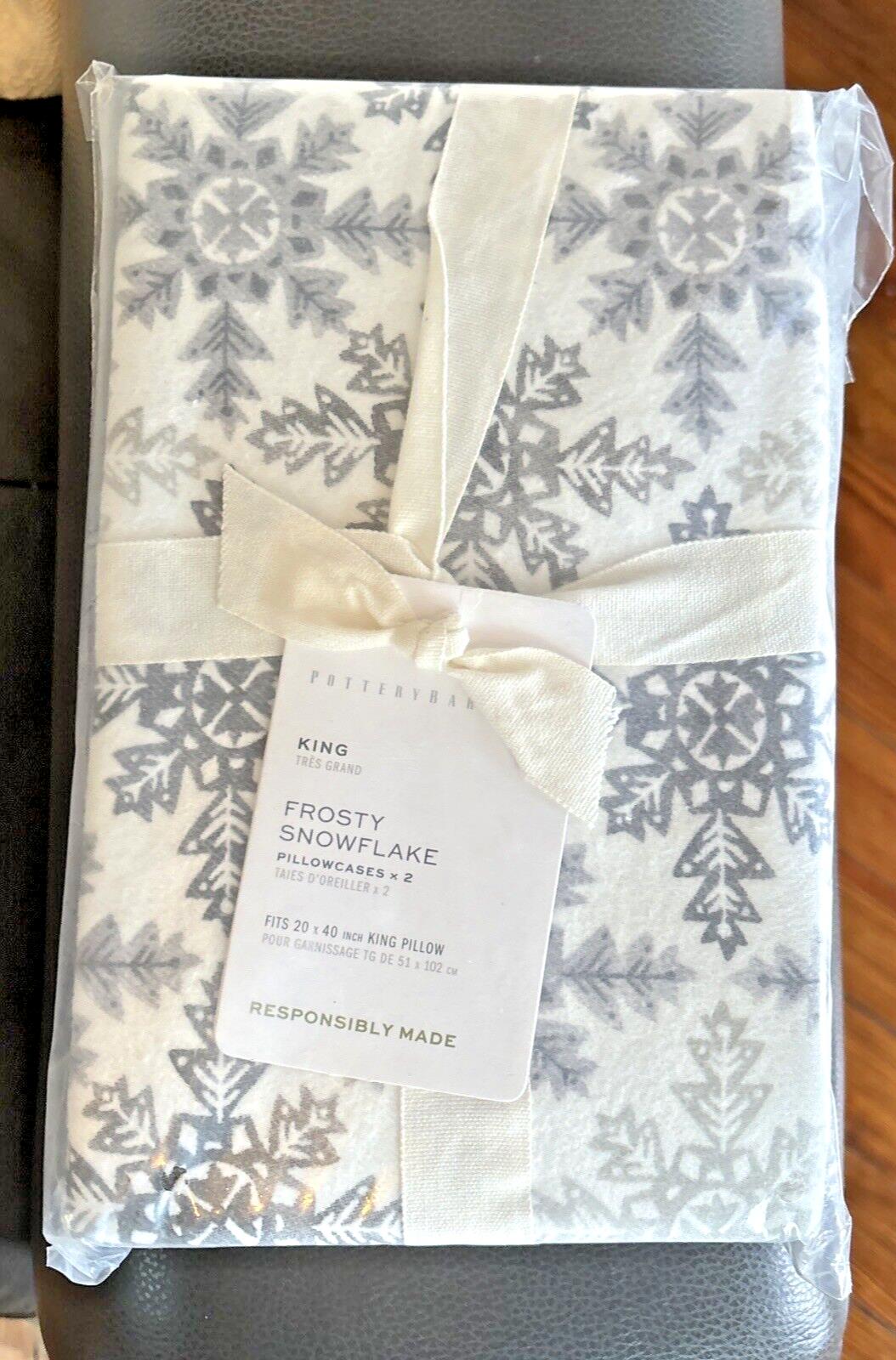 pottery barn Holiday Christmas Snowflake KING Pillowcase Birthday Disney SET 2 a
