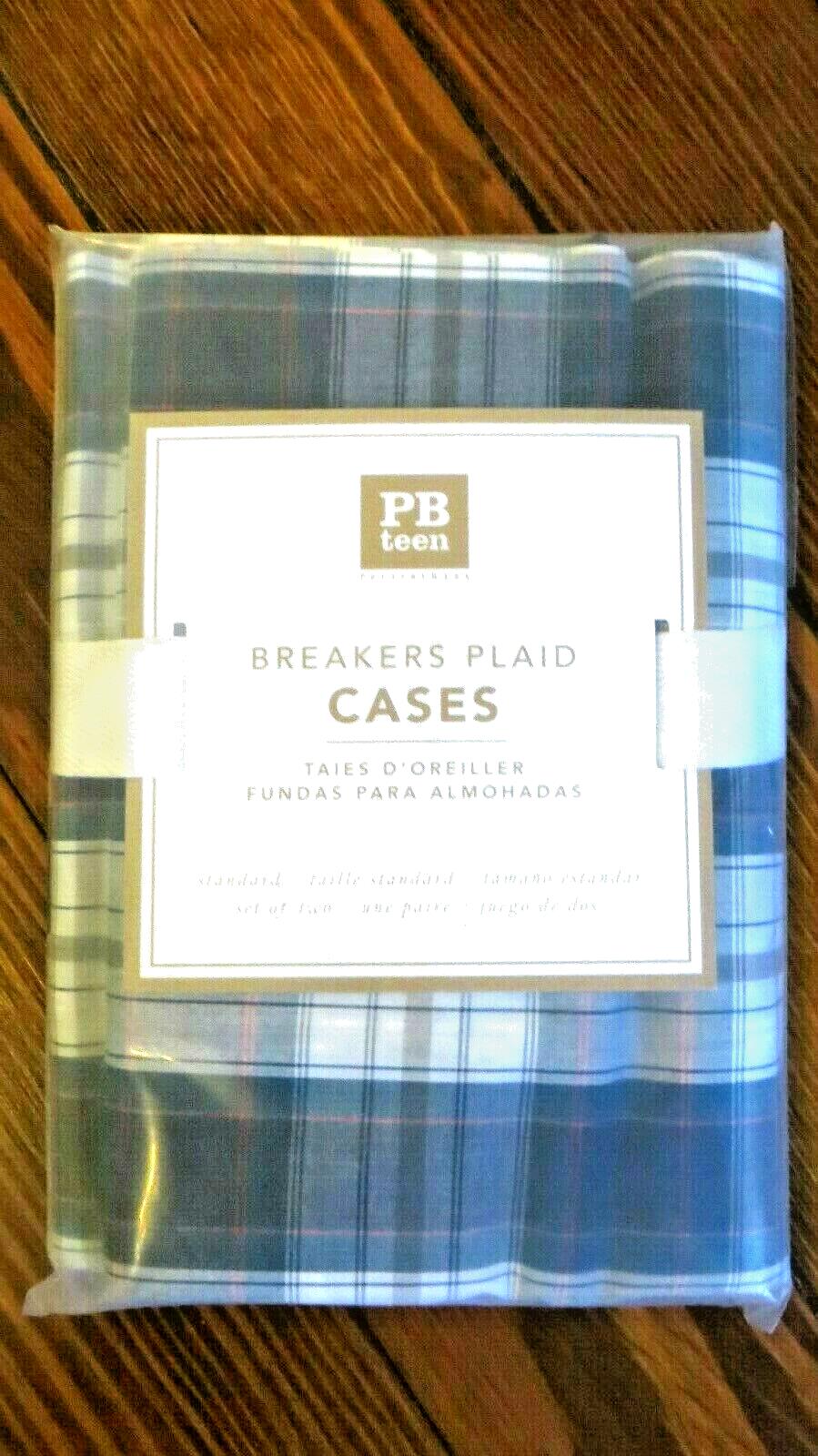 Disney Pottery Barn Plaid PILLOWCASE Holiday college dorm gift party SET 2 `