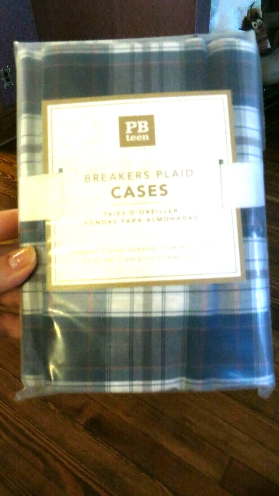 Disney Pottery Barn Plaid PILLOWCASE Holiday college dorm gift party SET 2 `