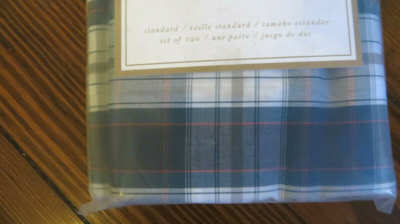 Disney Pottery Barn Plaid PILLOWCASE Holiday college dorm gift party SET 2 `