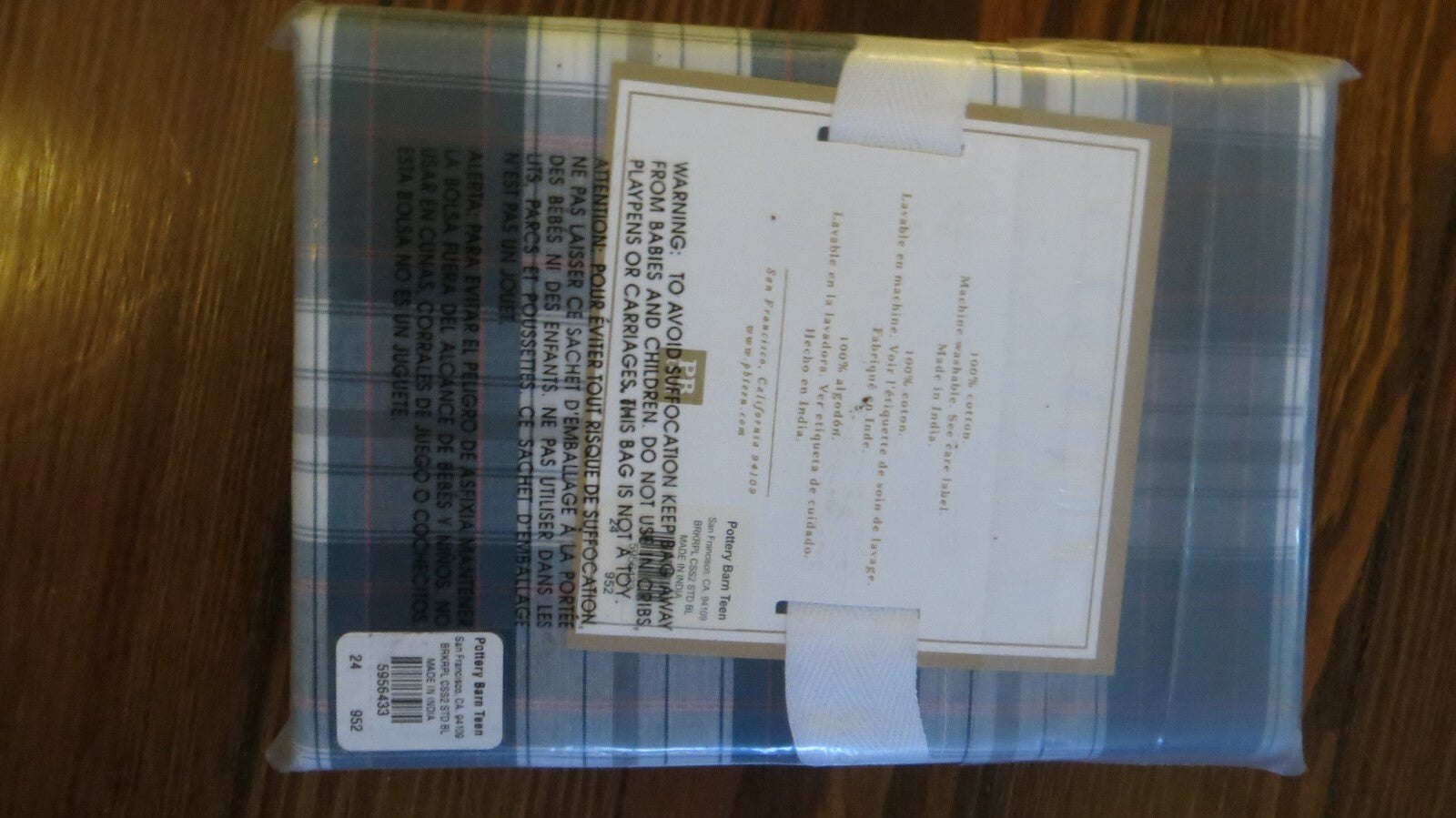 Disney Pottery Barn Plaid PILLOWCASE Holiday college dorm gift party SET 2 `