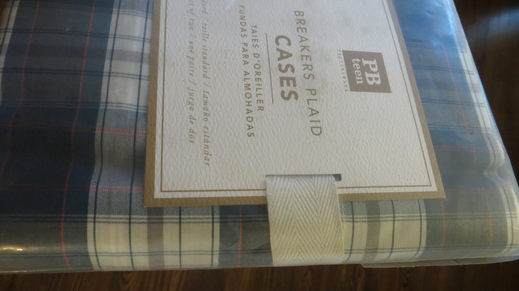 Disney Pottery Barn Plaid PILLOWCASE Holiday college dorm gift party SET 2 `