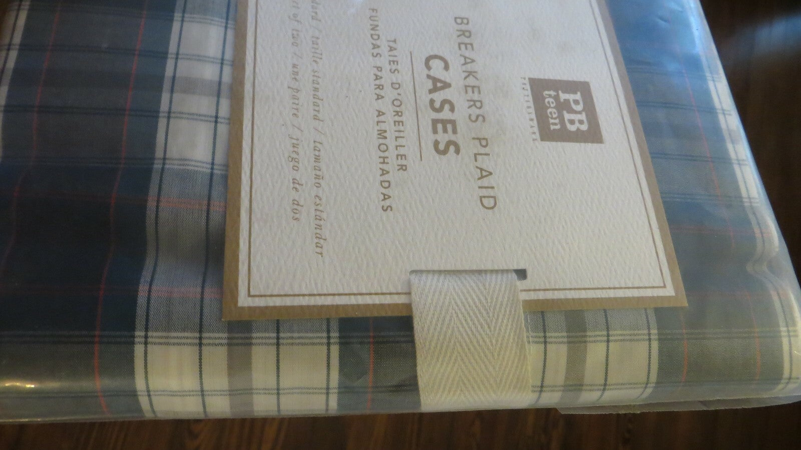 Disney Pottery Barn Plaid PILLOWCASE Holiday college dorm gift party SET 2 `