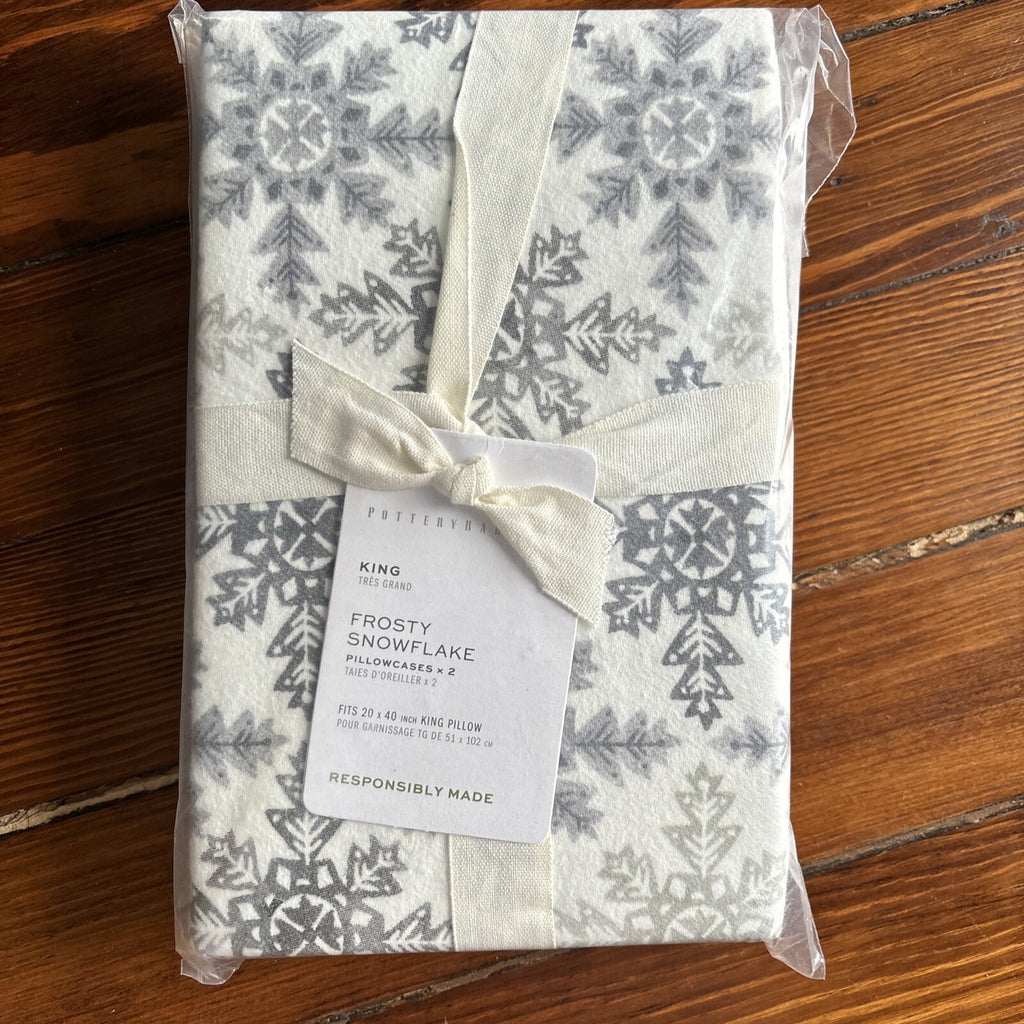 pottery barn Holiday Christmas Snowflake KING Pillowcase Birthday Disney SET 2 a