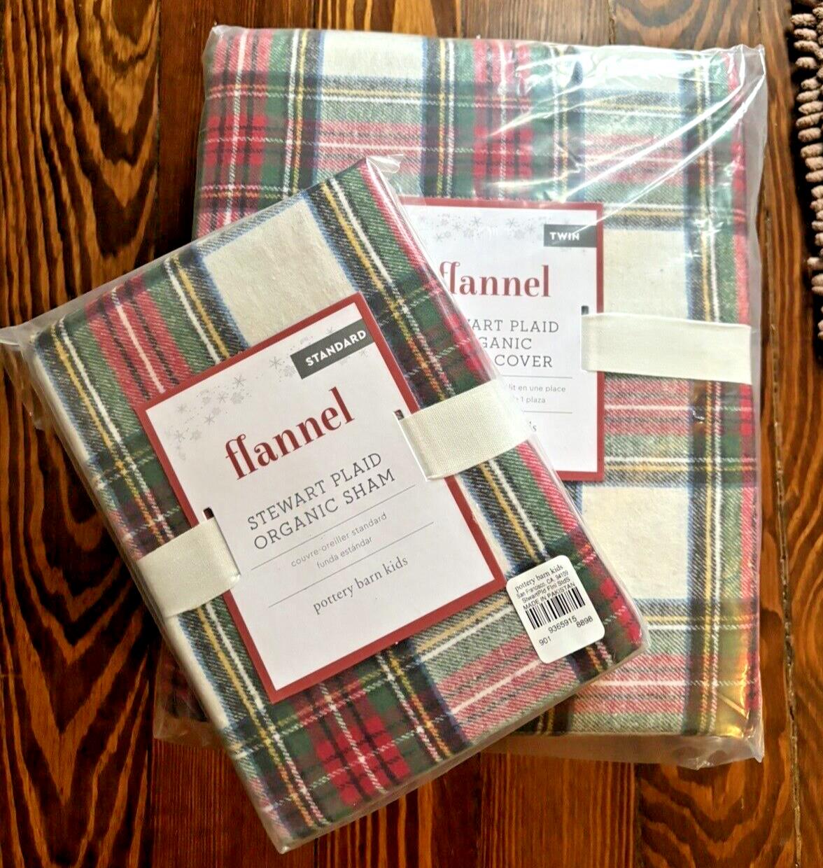 Pottery Barn Disney PLAID Stewart Pillow SHAM + Duvet Christmas gift holiday kid