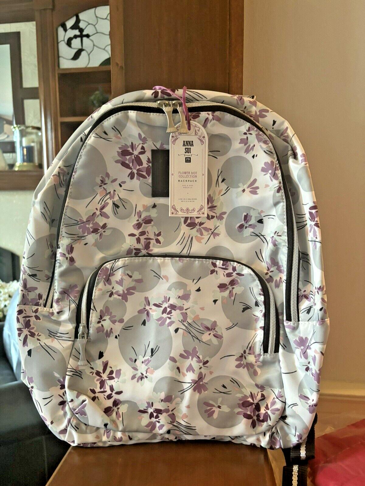 pottery barn School Disney Anna Sui Floral backpack Travel bag flower gift ./