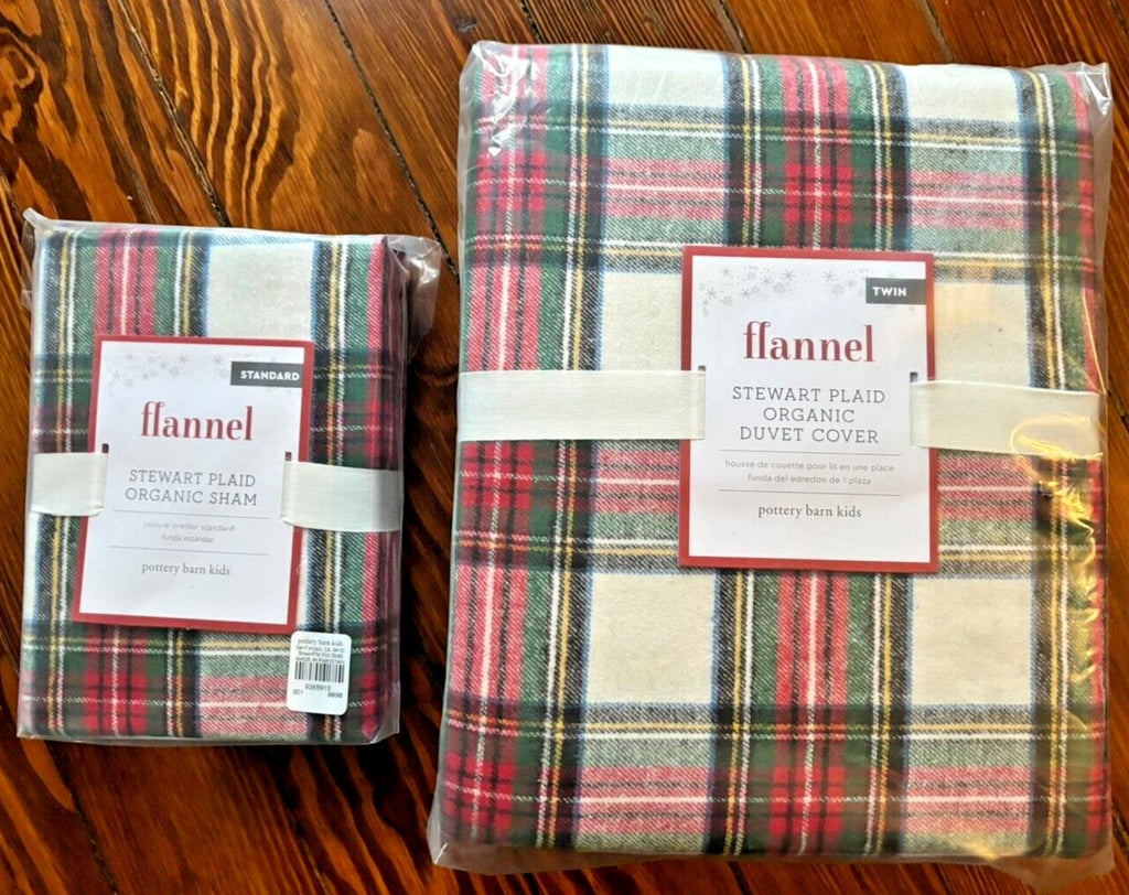 Pottery Barn Disney PLAID Stewart Pillow SHAM + Duvet Christmas gift holiday kid