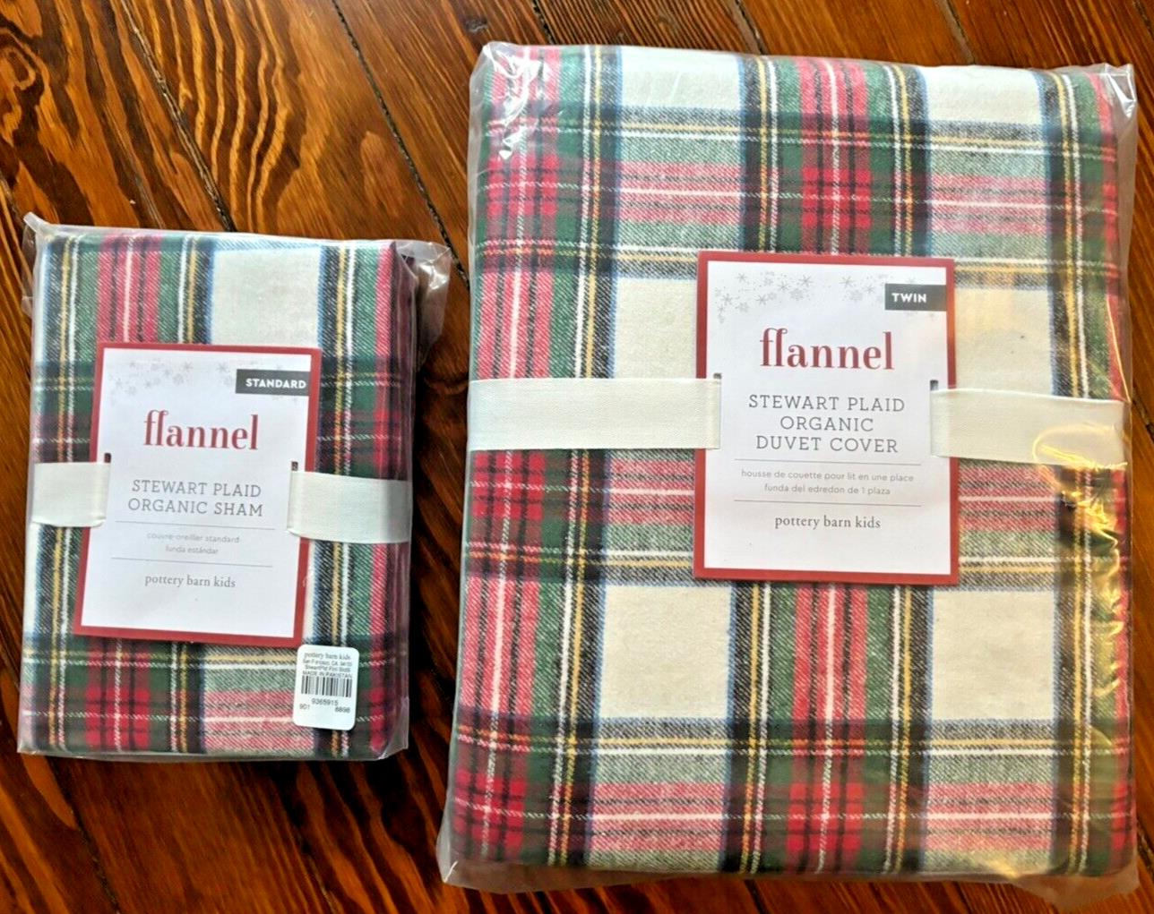 Pottery Barn Disney PLAID Stewart Pillow SHAM + Duvet Christmas gift holiday kid