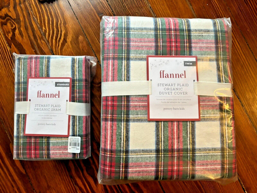 Pottery Barn Disney PLAID Stewart Pillow SHAM + Duvet Christmas gift holiday kid