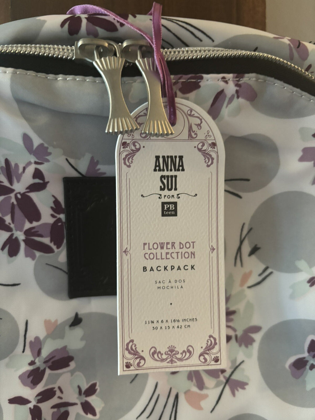 pottery barn School Disney Anna Sui Floral backpack Travel bag flower gift ./