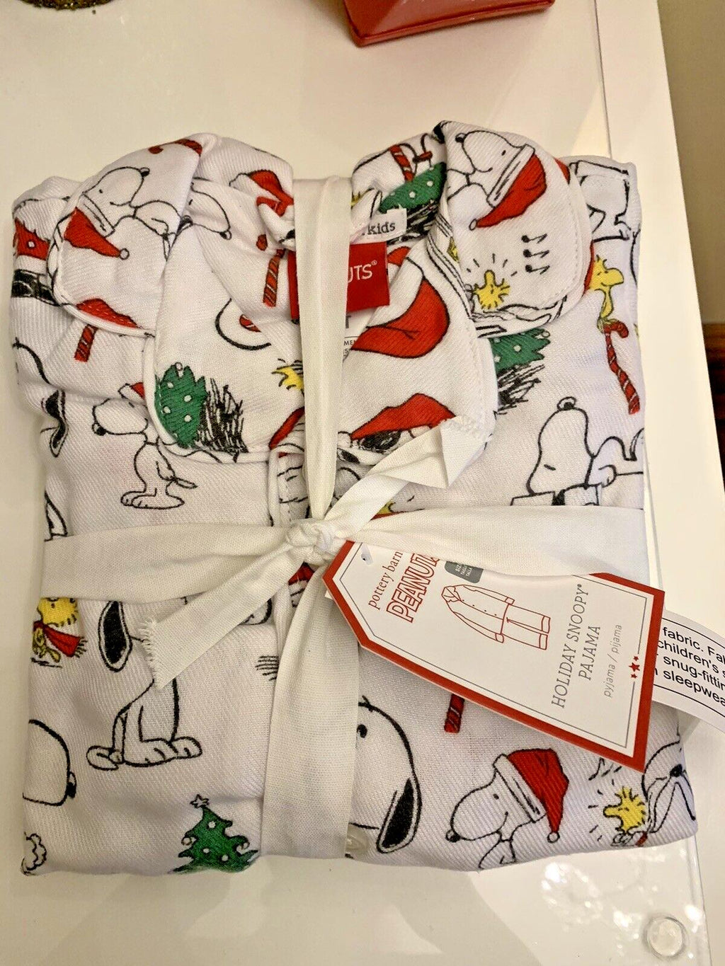 Pottery Barn SNOOPY Holiday Pj Pajama 3T Party gift Disney peanuts kid travel b