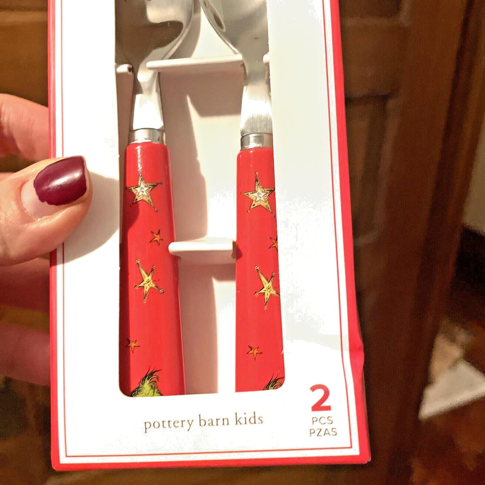 Disney school Pottery Barn GRINCH Christmas Utensil set holiday Seuss party [