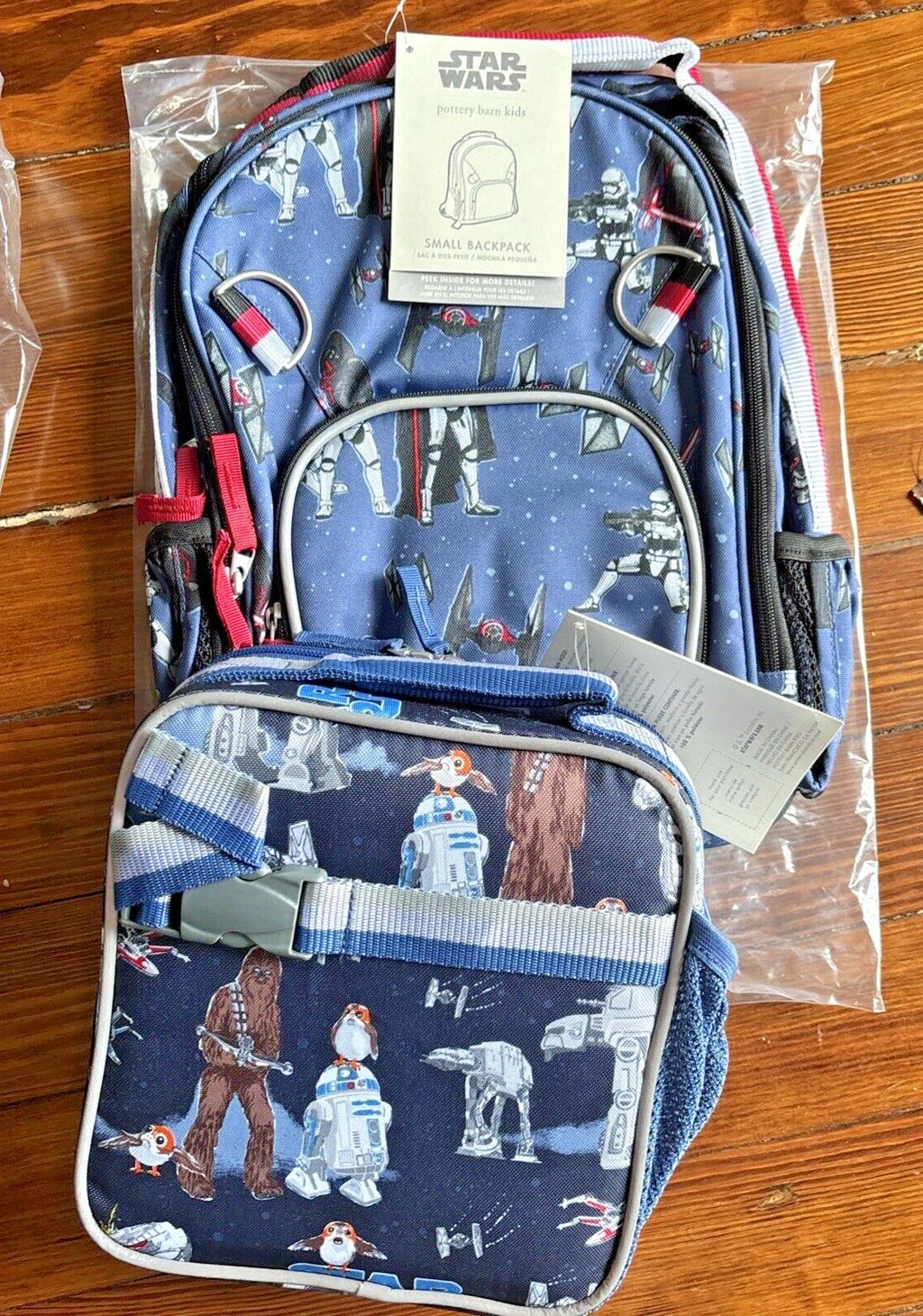 Pottery barn school BACKPACK STAR WARS Solo spaceship jedi droid Lunch box ??  .