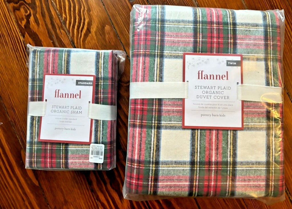 Pottery Barn Disney PLAID Stewart Pillow SHAM + Duvet Christmas gift holiday kid