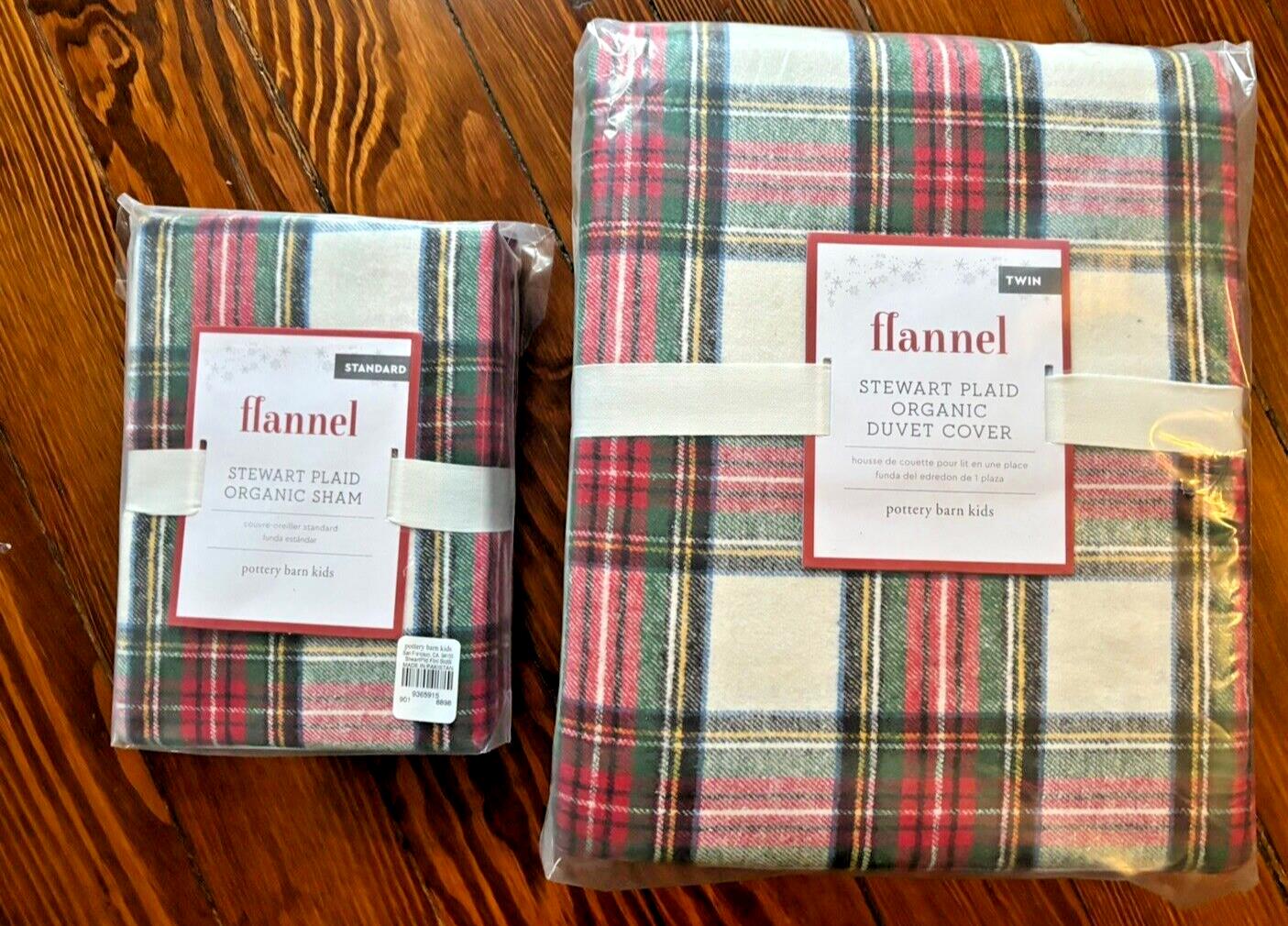 Pottery Barn Disney PLAID Stewart Pillow SHAM + Duvet Christmas gift holiday kid