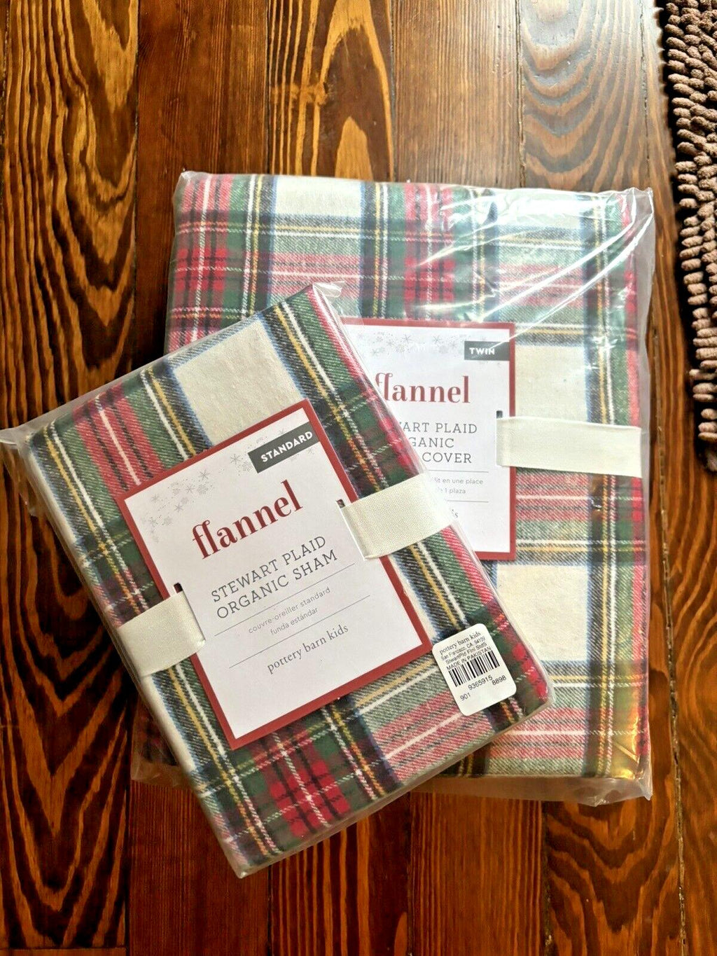 Pottery Barn Disney PLAID Stewart Pillow SHAM + Duvet Christmas gift holiday kid