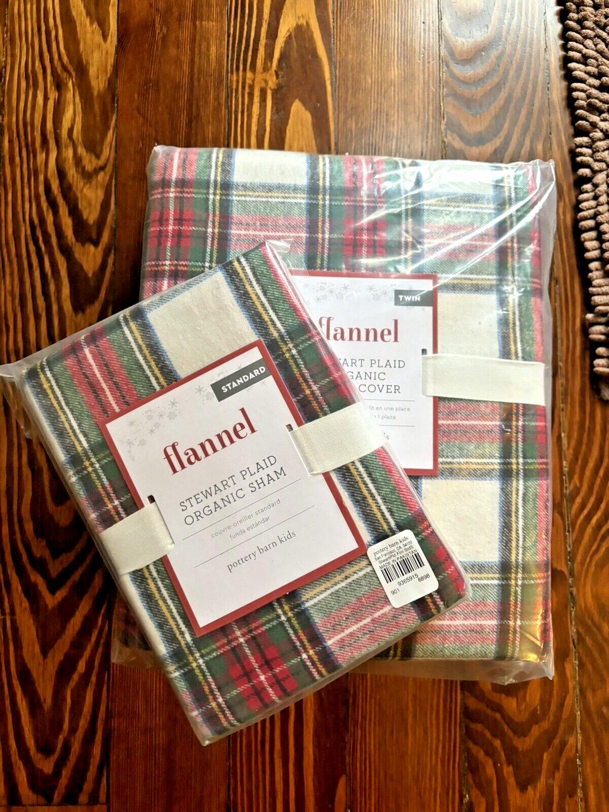 Pottery Barn Disney PLAID Stewart Pillow SHAM + Duvet Christmas gift holiday kid