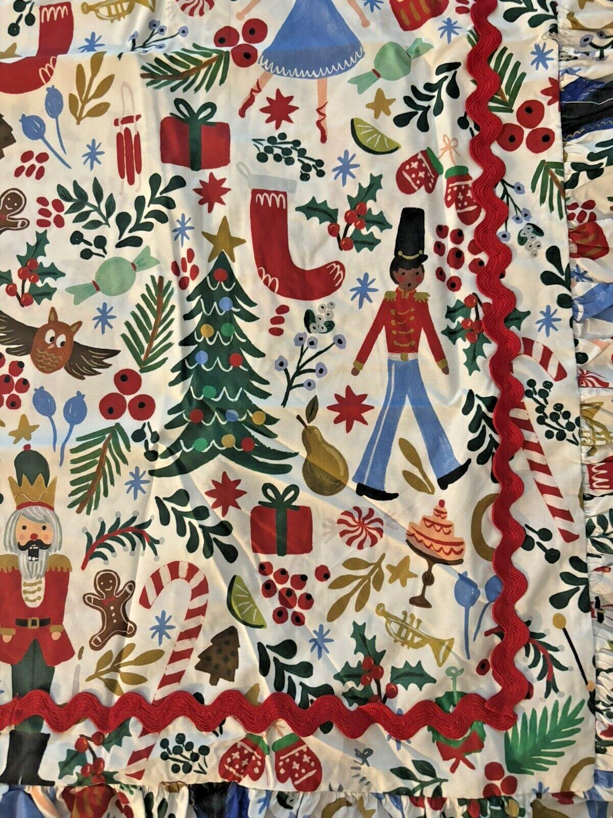 Pottery Barn Nutcracker Christmas Holiday pillow Sham ruffle Rifle paper girl n