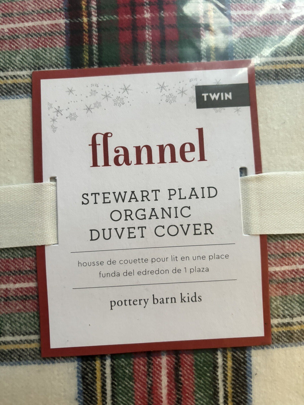 Pottery Barn Disney PLAID Stewart Pillow SHAM + Duvet Christmas gift holiday kid