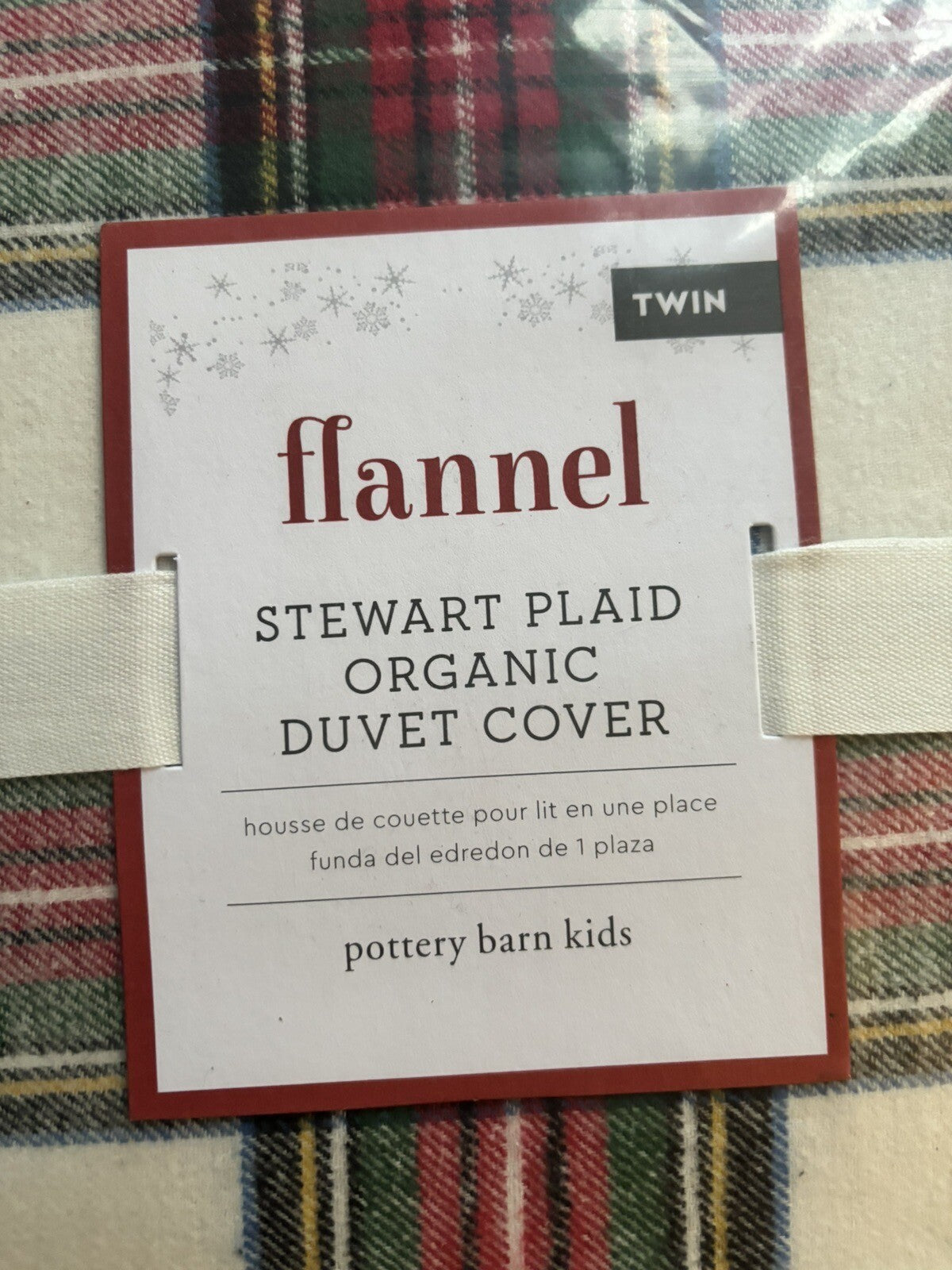 Pottery Barn Disney PLAID Stewart Pillow SHAM + Duvet Christmas gift holiday kid