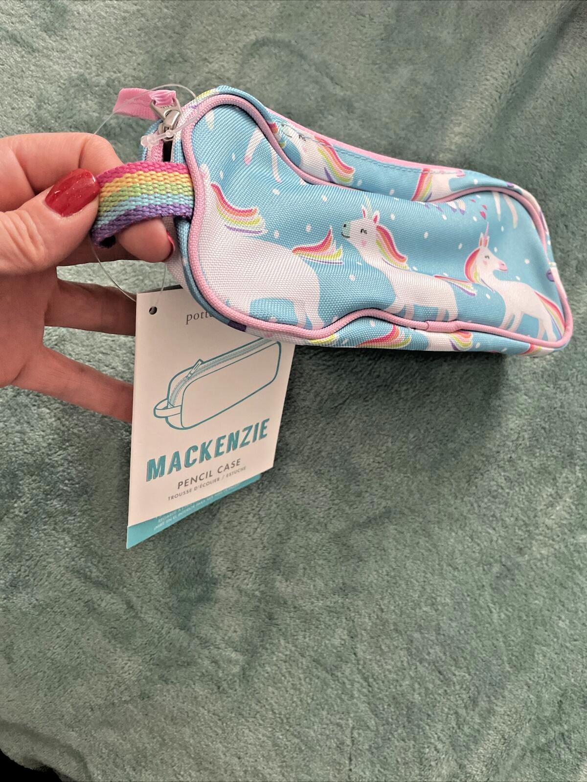 School Pottery barn Unicorn Pencil CASE Pouch Disney Bag RAINBOW pink holiday ,