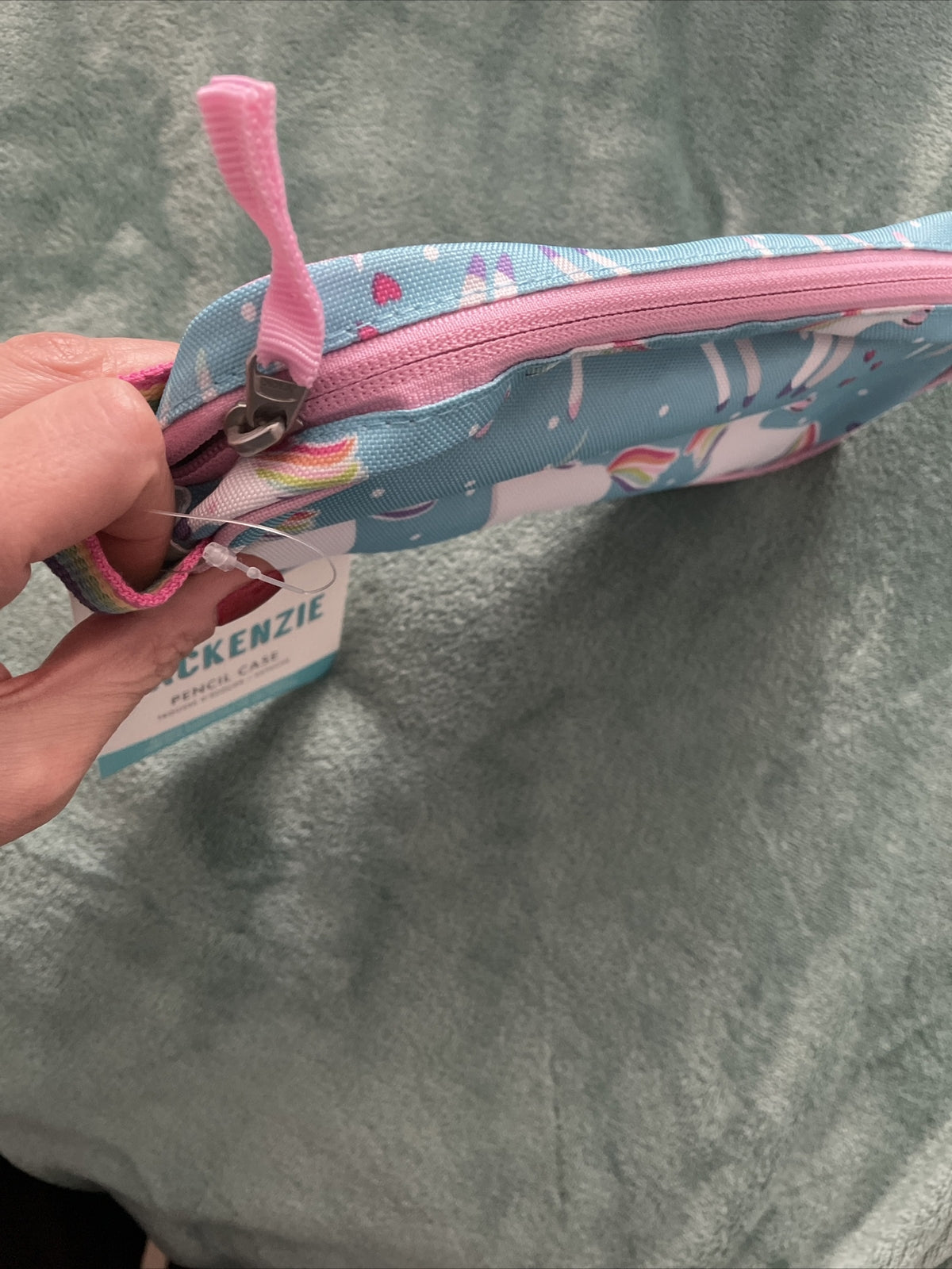 School Pottery barn Unicorn Pencil CASE Pouch Disney Bag RAINBOW pink holiday ,