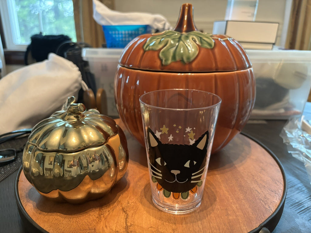 Pottery Barn Disney PLATE+UTENSIL+CUP Halloween Holiday party black cat SET 12 ]