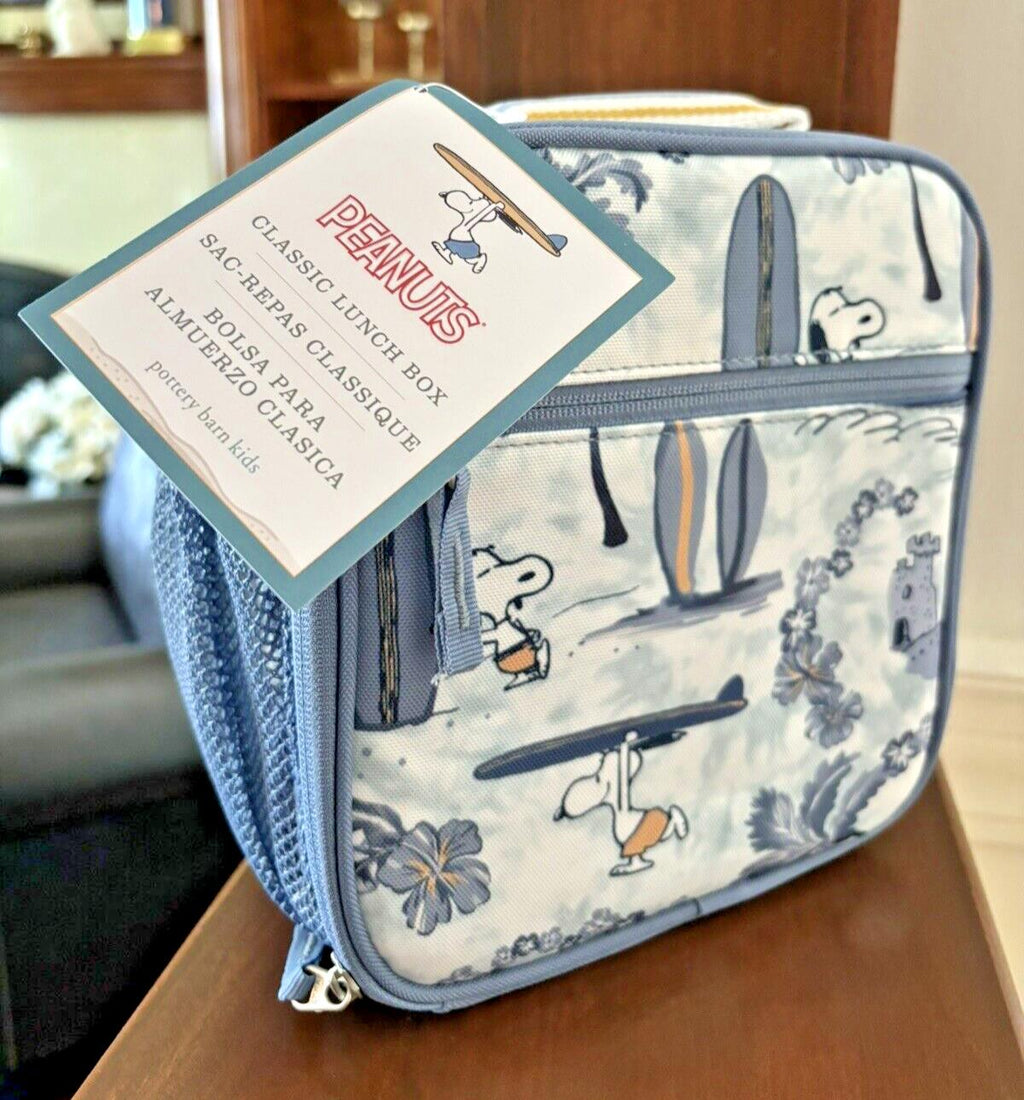 SNOOPY Pottery barn school kids LUNCH BOX Bag Peanuts WATER Disney Travel [