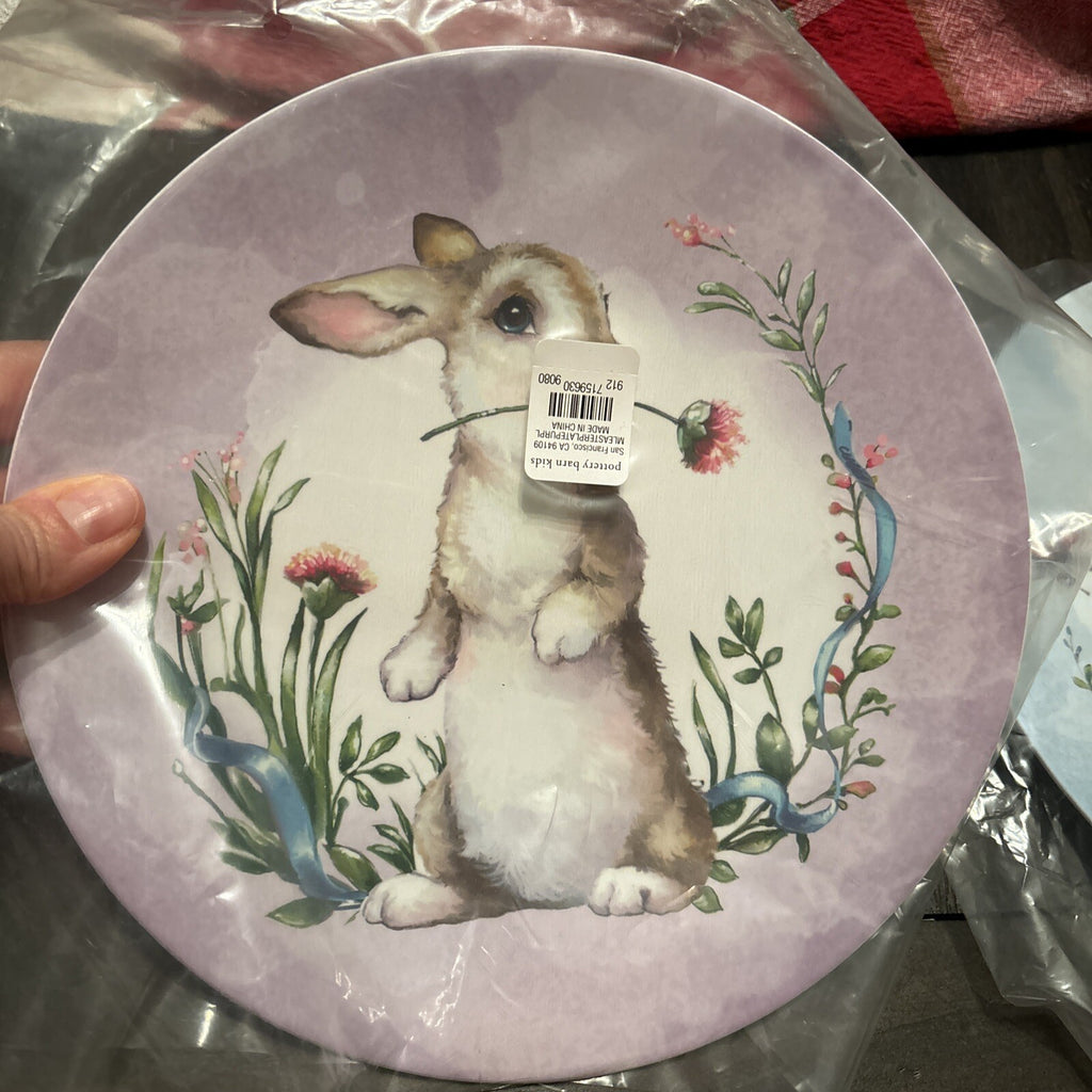 Pottery Barn Disney PLATE Rabbit Easter ?? holiday Party gift BUNNY Love SET 4 !