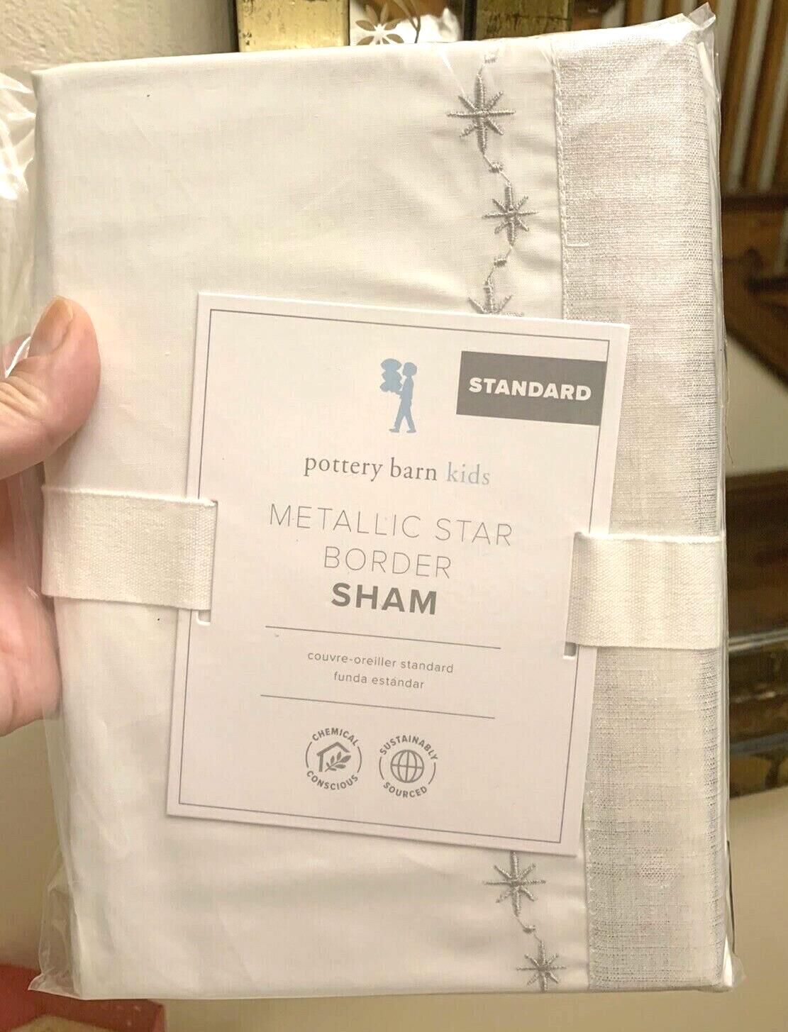 Pottery barn Holiday Christmas princess girl party silver star gift Pillow Sham