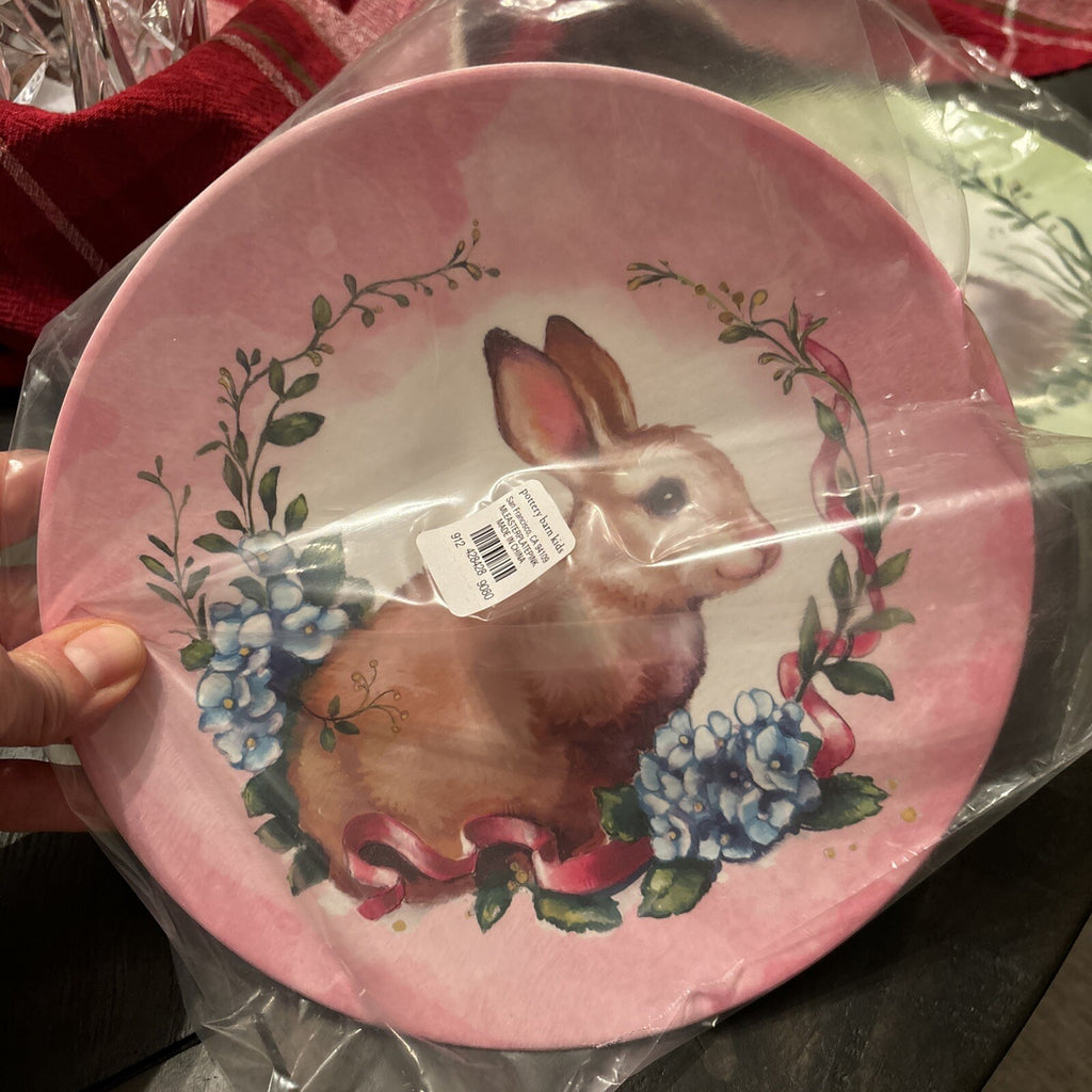 Pottery Barn Disney PLATE Rabbit Easter ?? holiday Party gift BUNNY Love SET 4 !