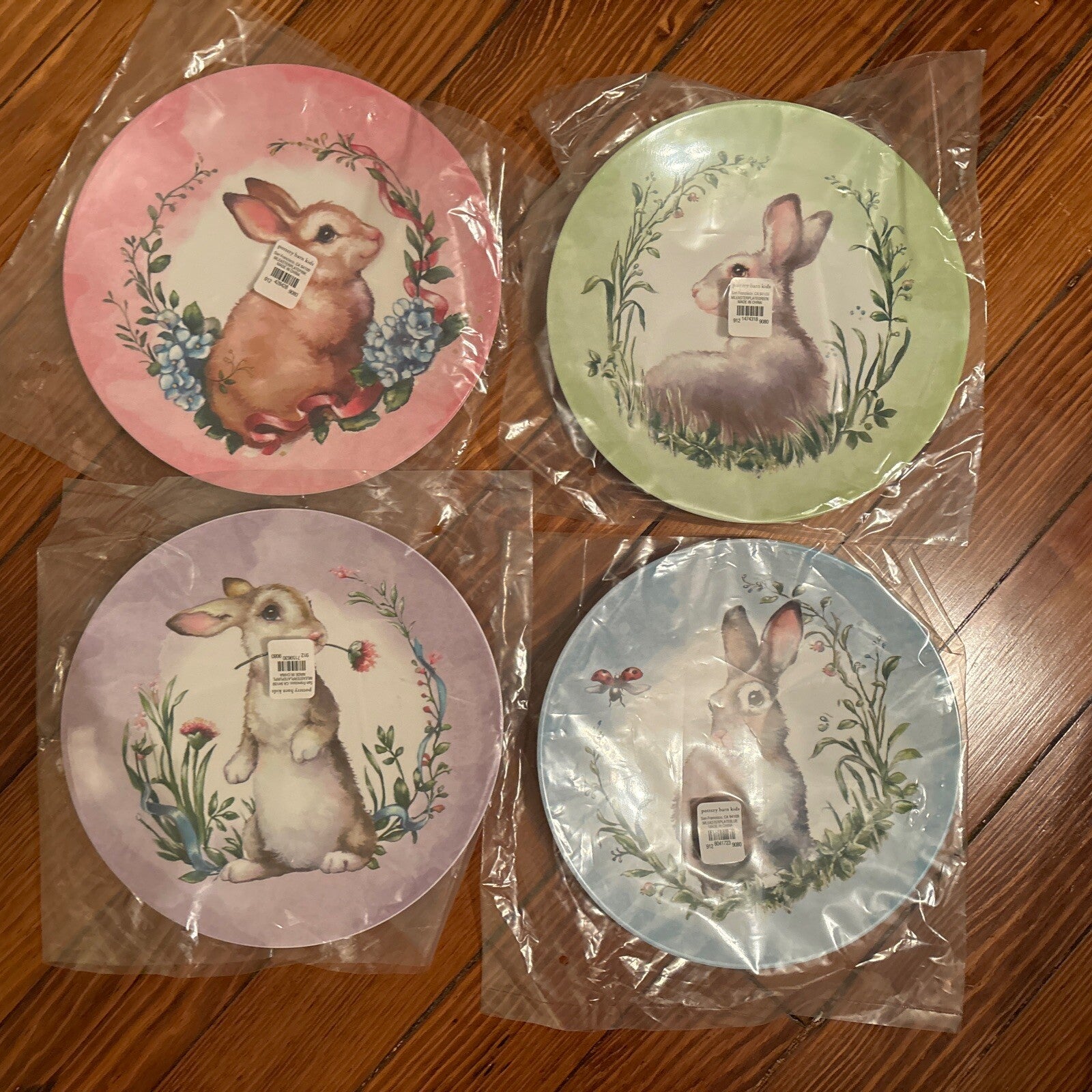 Pottery Barn Disney PLATE Rabbit Easter ?? holiday Party gift BUNNY Love SET 4 !