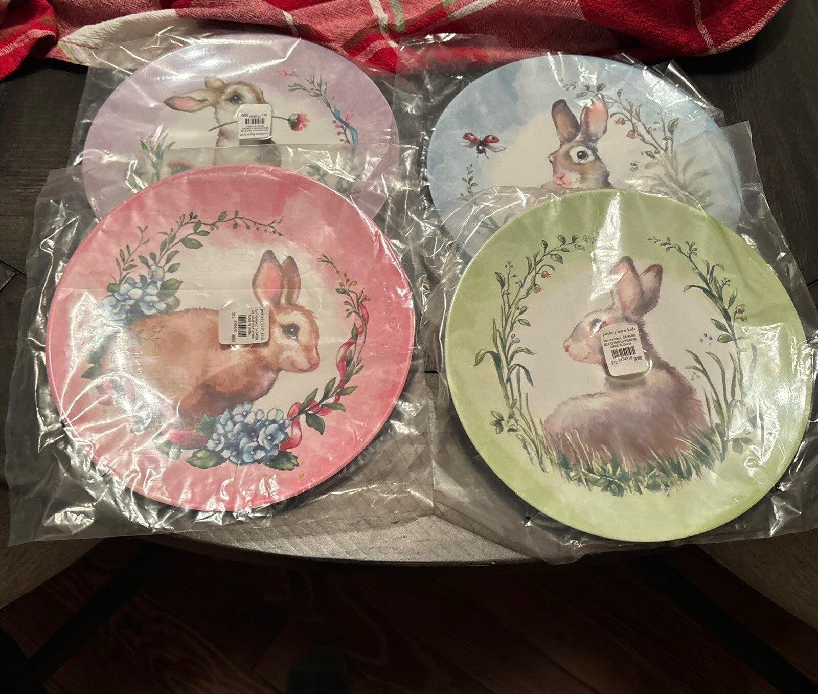 Pottery Barn Disney PLATE Rabbit Easter ?? holiday Party gift BUNNY Love SET 4 !