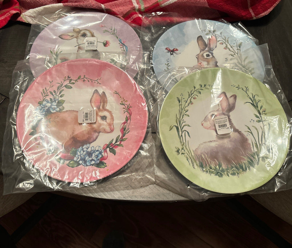 Pottery Barn Disney PLATE Rabbit Easter ?? holiday Party gift BUNNY Love SET 4 !