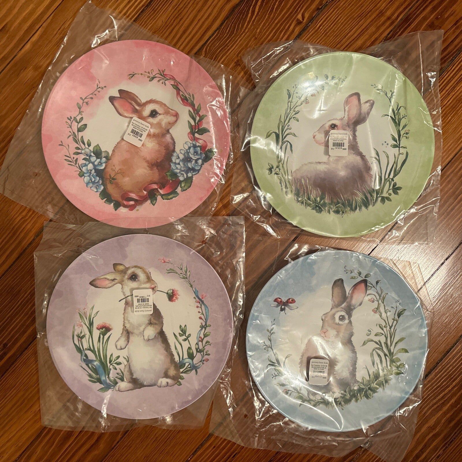 Pottery Barn Disney PLATE Rabbit Easter ?? holiday Party gift BUNNY Love SET 4 !
