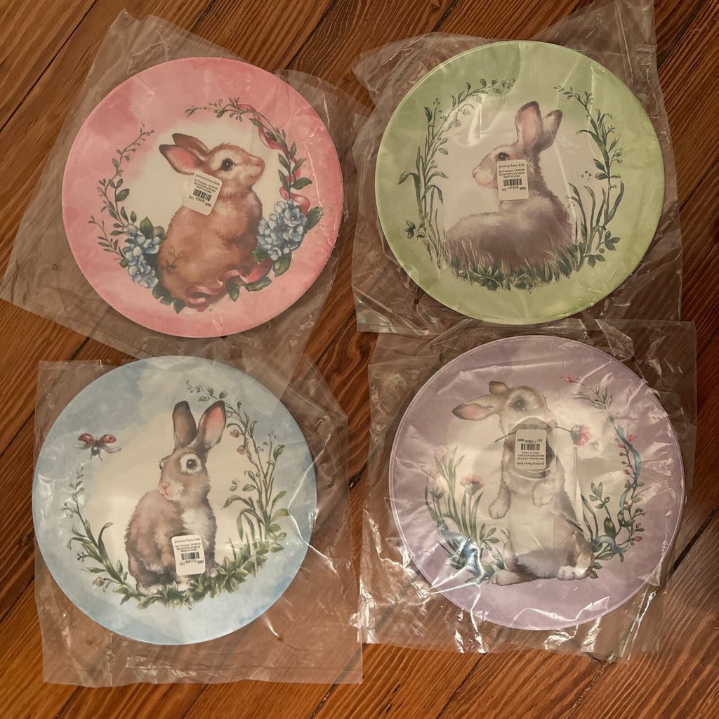 Pottery Barn Disney PLATE Rabbit Easter ?? holiday Party gift BUNNY Love SET 4 !