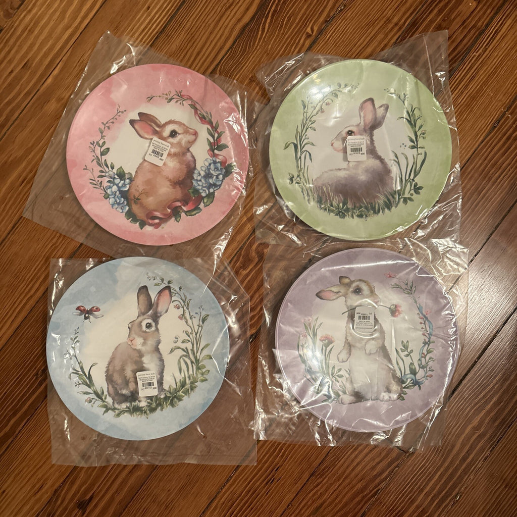 Pottery Barn Disney PLATE Rabbit Easter ?? holiday Party gift BUNNY Love SET 4 !