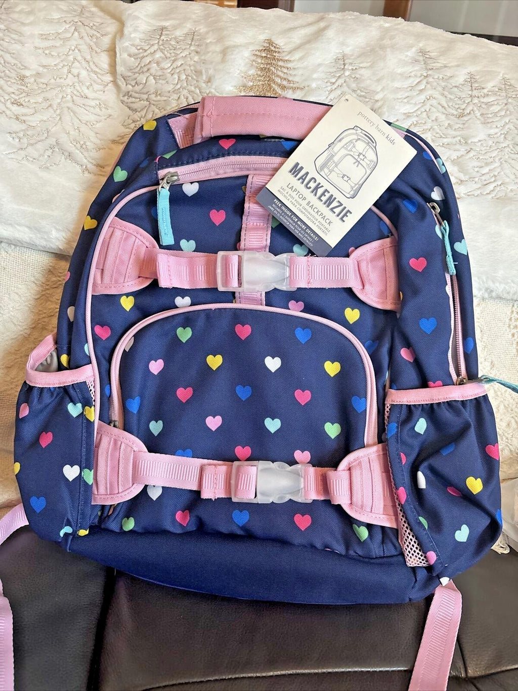 School Pottery barn Backpack Holiday girl Rainbow Heart Disney travel Bag  ??  n