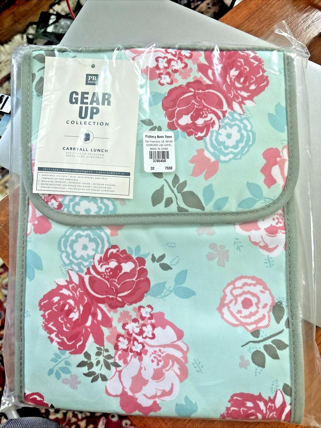 School Pottery Barn Disney LUNCH BOX BAG Garden Party flower floral teen girl ]