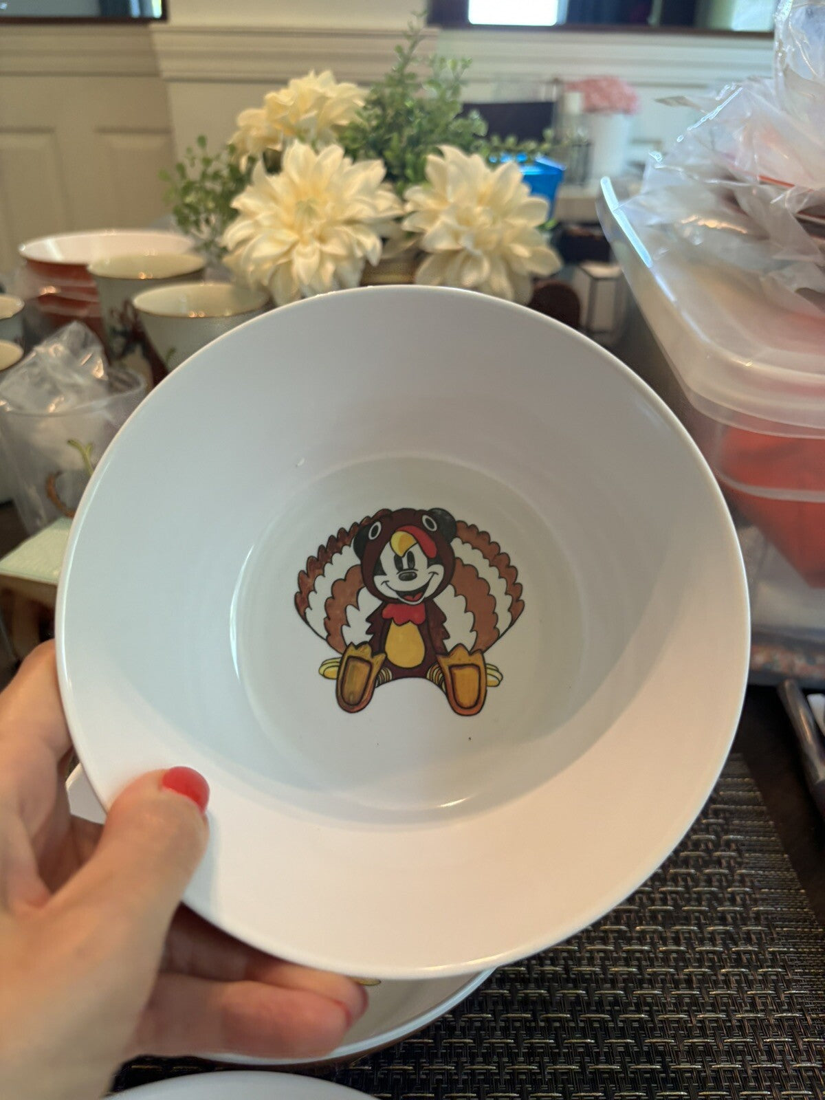 Pottery Barn disney  Mickey Mouse Bowl holiday Thanksgiving gift school kid new