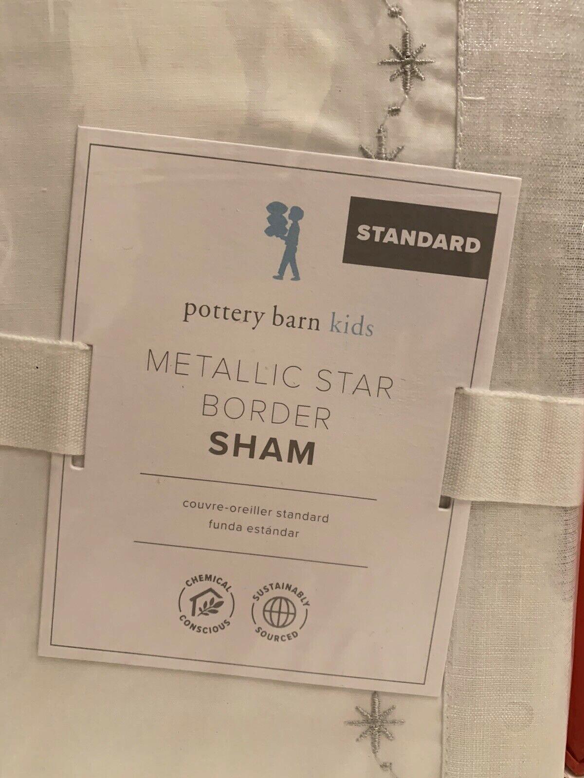 Pottery barn Holiday Christmas princess girl party silver star gift Pillow Sham