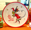 Pottery Barn Grinch Holiday Plate Dr Seuss Disney Christmas party school kid b