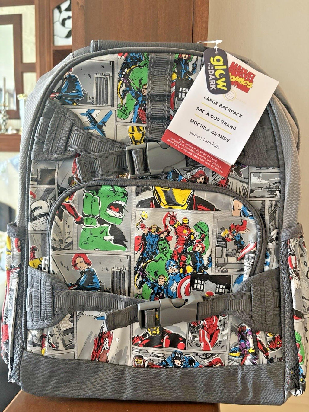 School Pottery barn Kid backpack Marvel Avengers LARGE Comic Disney travel bag .
