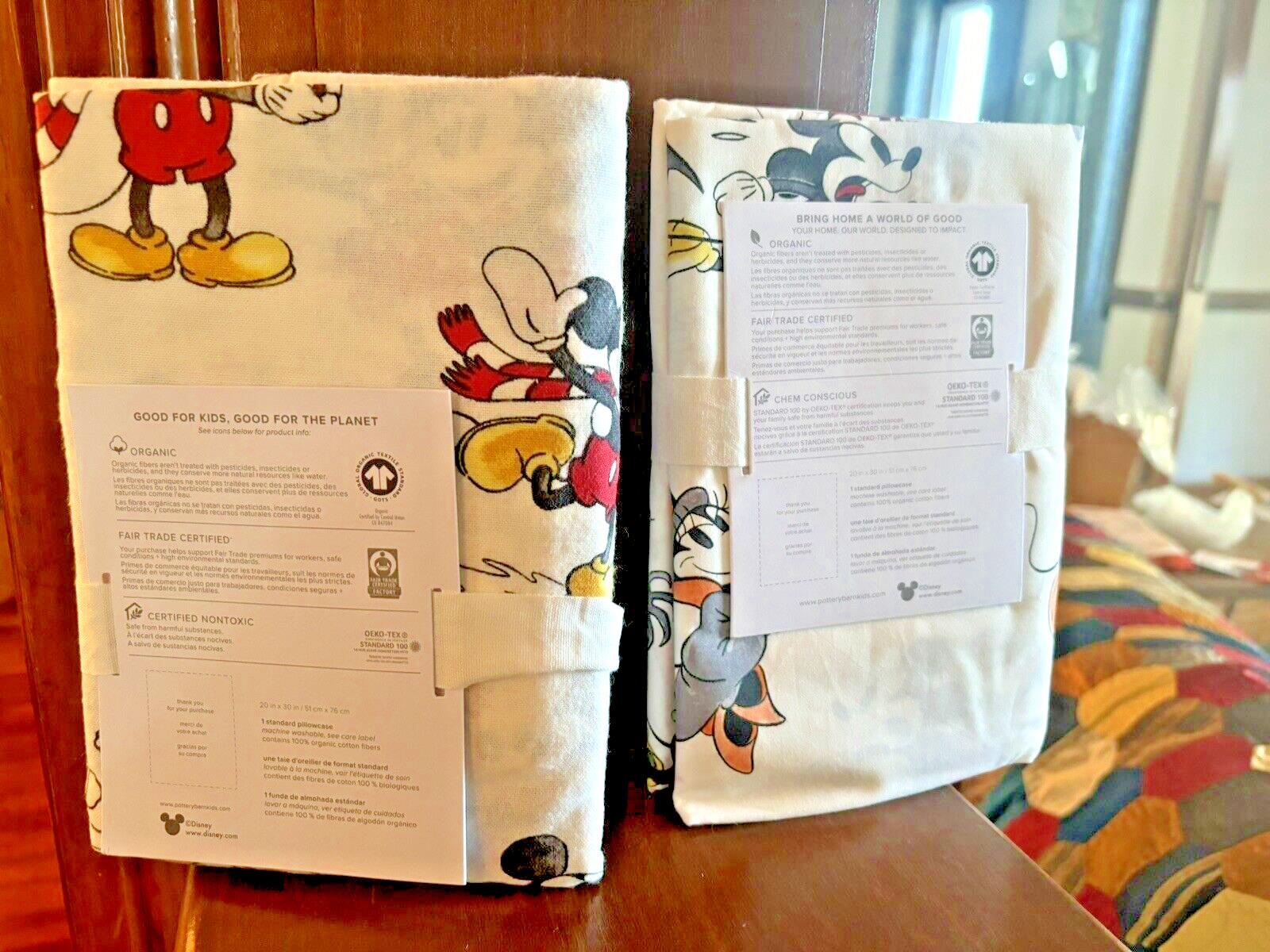 Mickey Mouse Pottery Barn holiday Christmas Halloween school Pillowcase SET 2 =
