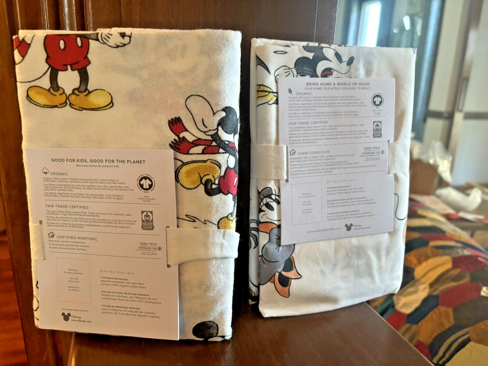 Mickey Mouse Pottery Barn holiday Christmas Halloween school Pillowcase SET 2 =