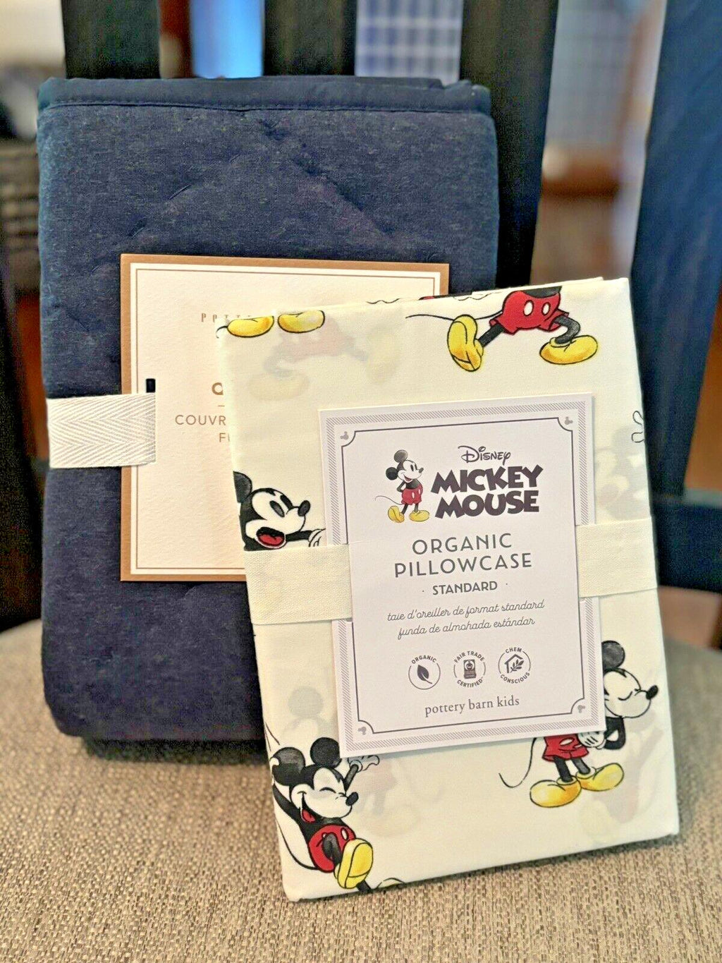 Pottery Barn Disney Mickey Mouse? PILLOWCASE +SHAM holiday Peanuts kid SET 2 \