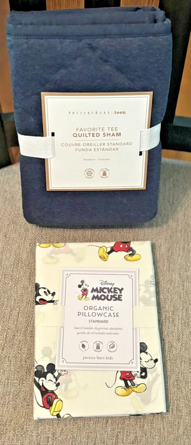 Pottery Barn Disney Mickey Mouse? PILLOWCASE +SHAM holiday Peanuts kid SET 2 \